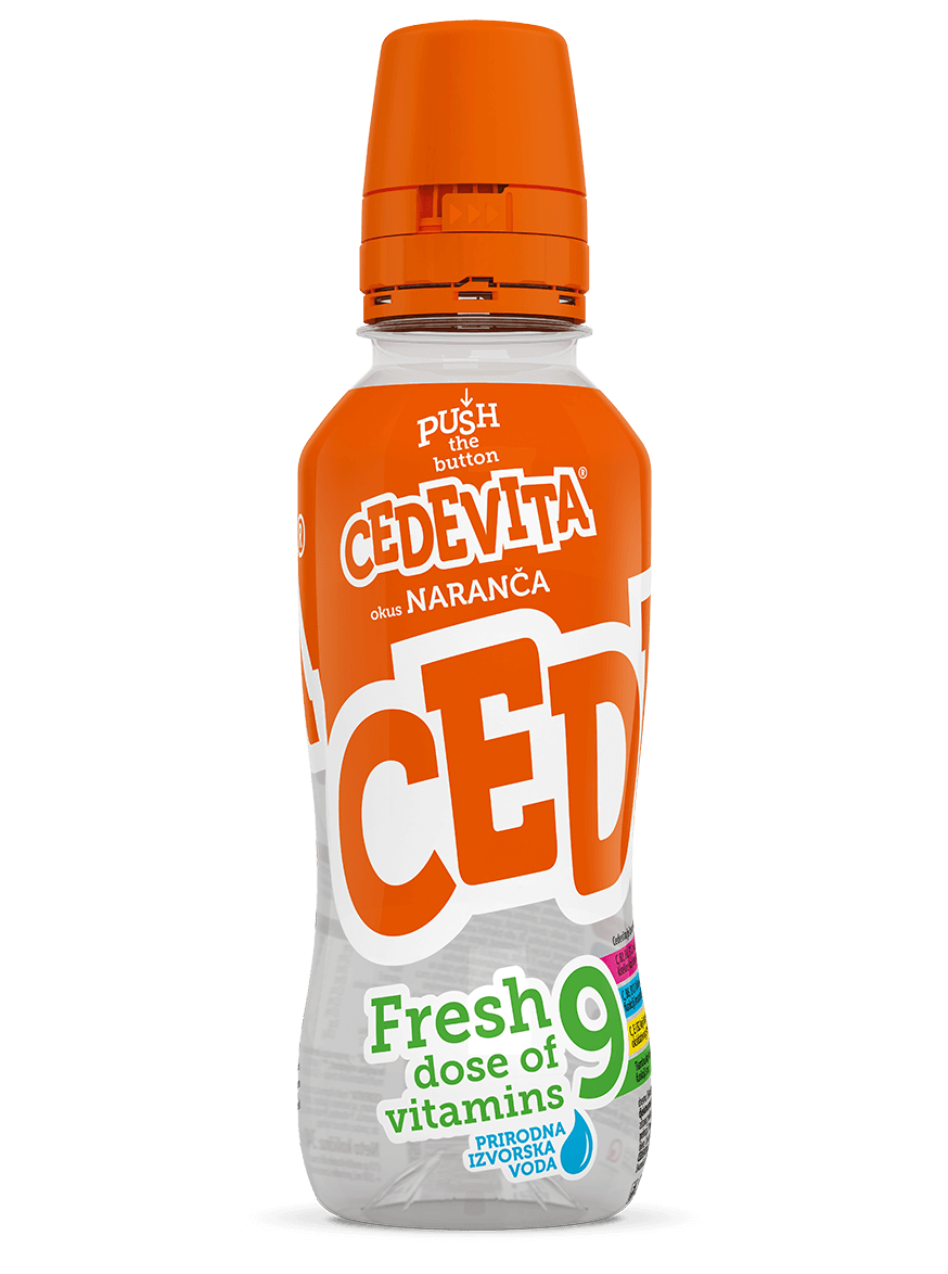 Cedevita Orange Flavor Drink, Fresh Dose of 9 Vitamins, 11.5 FL OZ