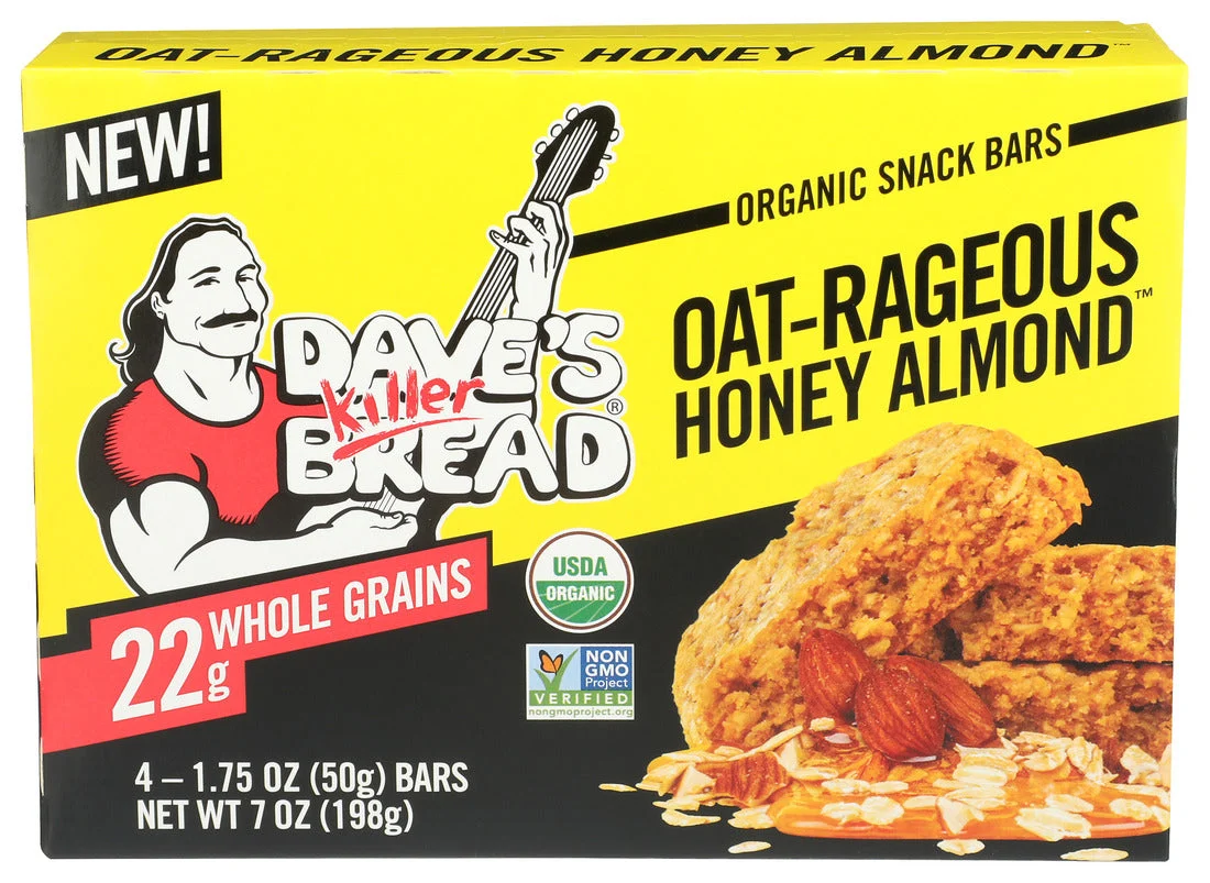 Daves Killer Bread - Bars Organic Oat Honey Almond - Case of 6-7 OZ