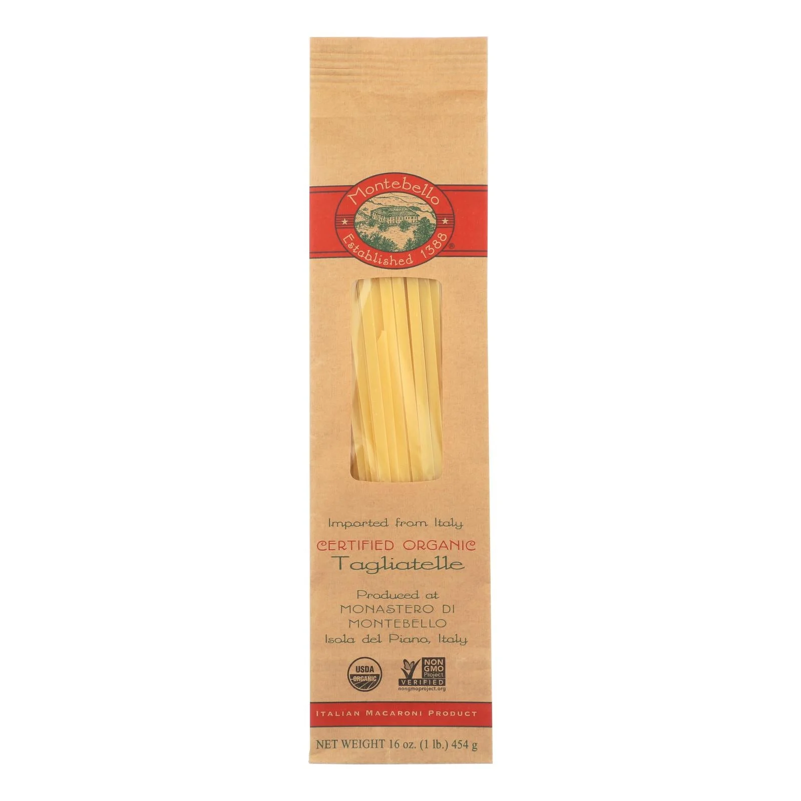 Montebello Organic Pasta - Tagliatelle - Case of 12 - 1 lb.