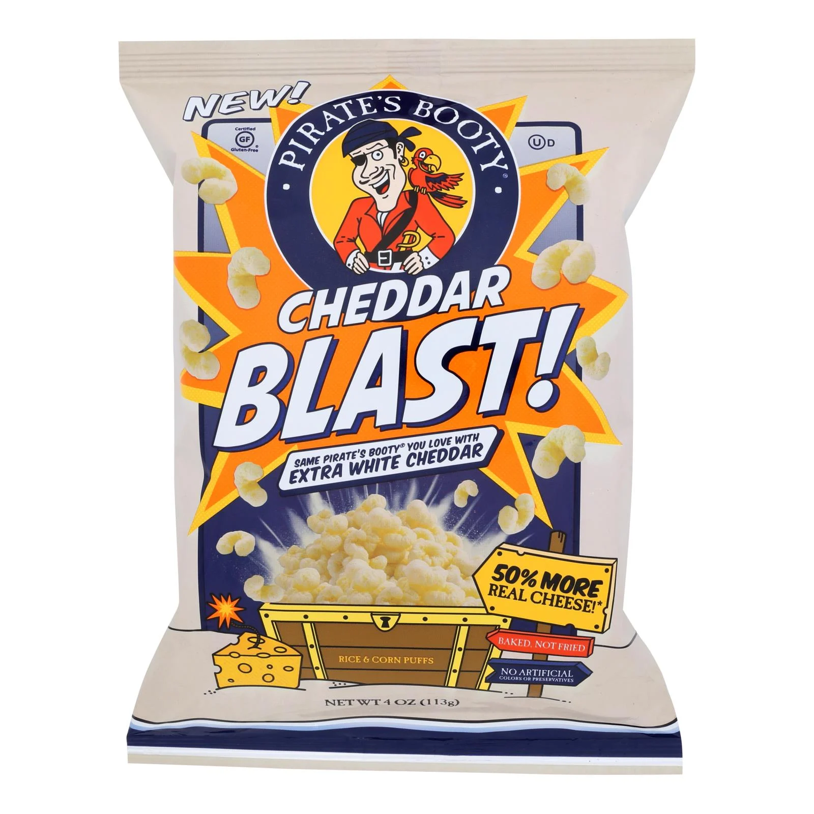 Pirate's Booty - Pirte Bty Cheddar Blast - Case of 12-4 Ounce