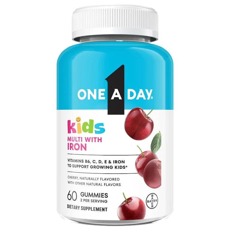 One A Day Kids Gummies Cherry Multi with Iron 60 Piece - Case of 24