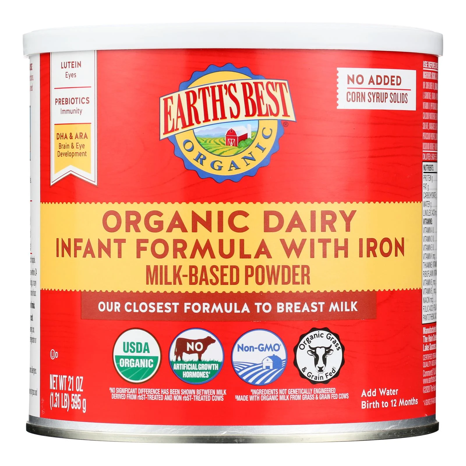 Earth's Best - Inftfrm Irn Milk Powder - Case of 4-21 Ounce