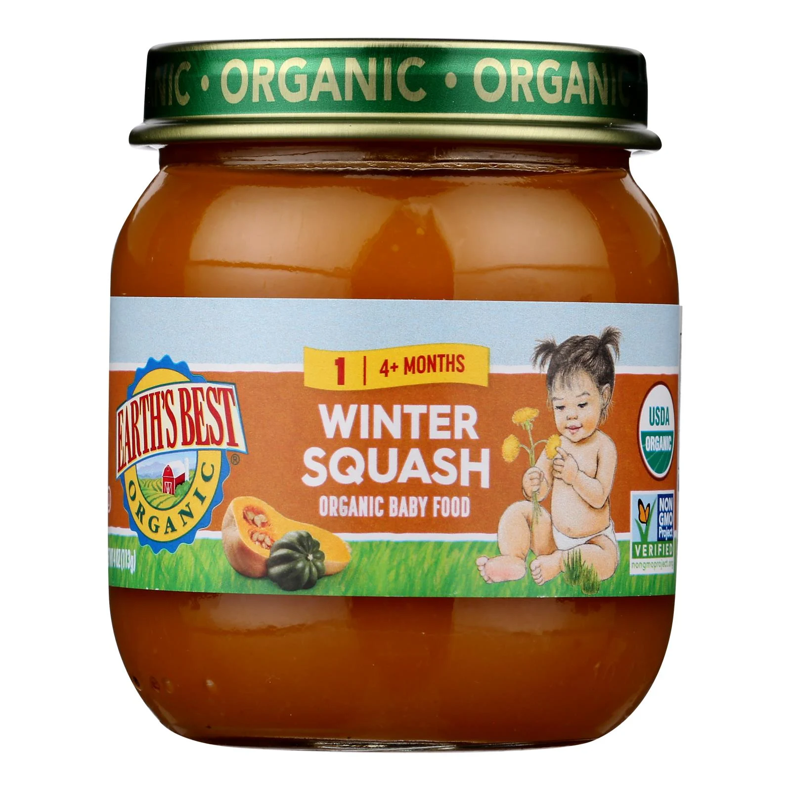 Earth's Best - Stg 2 Organic Winter Squash - Case of 10-4 Ounce