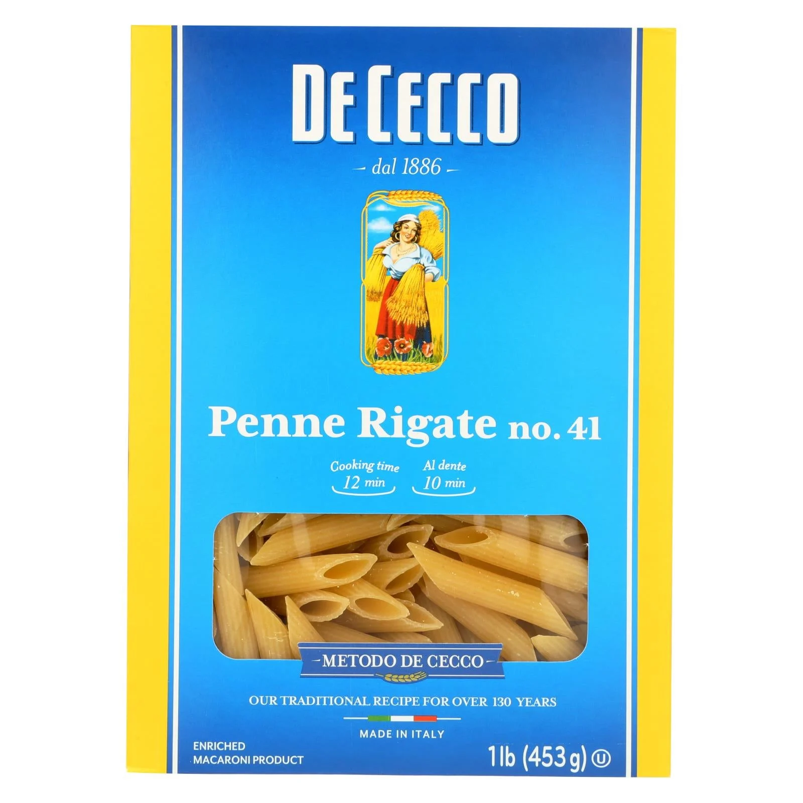 De Cecco Pasta - Pasta - Penne Rigate - Case of 12 - 16 Ounce