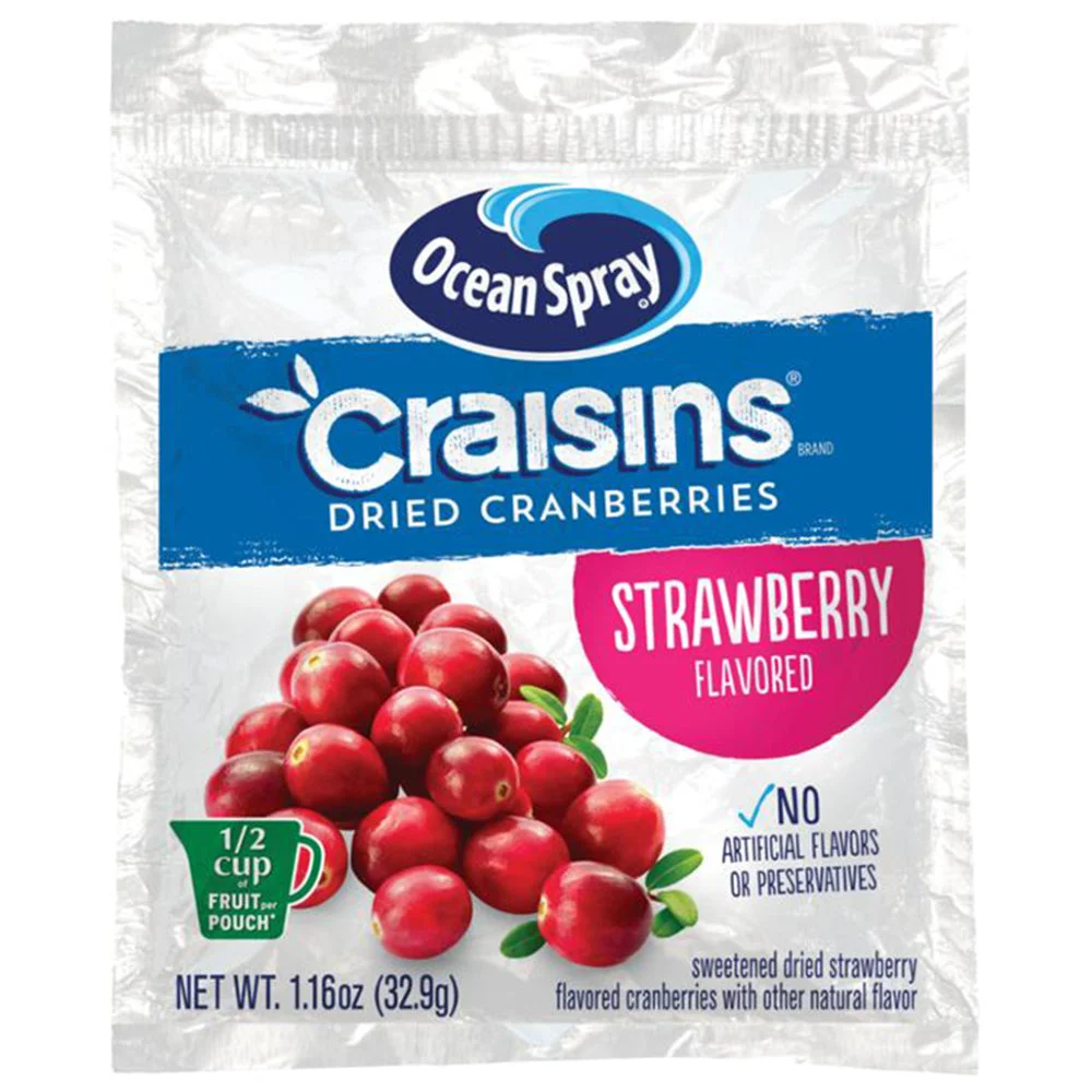 Craisins Strawberry Non-Fat 1.16 Ounce Size - 200 Per Case.
