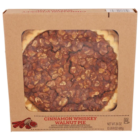 Chef Pierre Open Face Pie 8 Inch  Pre-Baked Cinnamon Whiskey Walnut 24 Ounce Size - 6 Per Case.