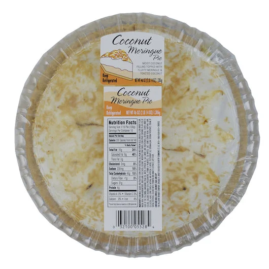 Chef Pierre Coconut Meringue Pie 10 Inch 46 Ounce Size - 4 Per Case.