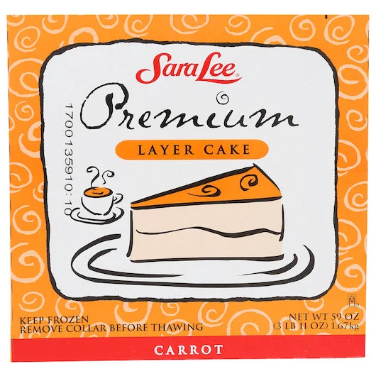 Sara Lee Premium 9 Inch Carrot Layer Cake 3.687 Pound Each - 4 Per Case.