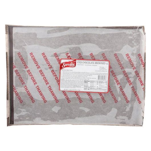 Sara Lee Classic Iced Chocolate Brownie Without Nuts 75 Ounce Size - 4 Per Case.