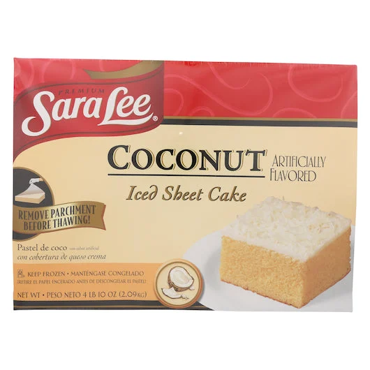 Sara Lee 12 Inch X16 Inch Coconut Sheet Cake 4.625 Pound Each - 4 Per Case.