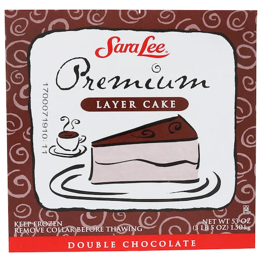 Sara Lee Premium 9 Inch Double Chocolate Layer Round Cake 3.312 Pound Each - 4 Per Case.