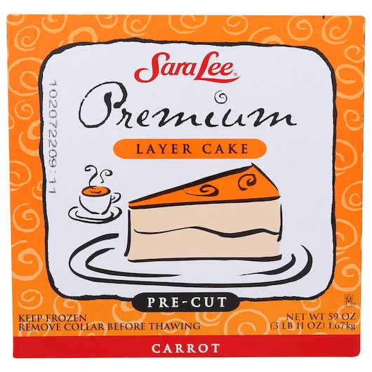 Sara Lee Premium 9 Inch 14 Slices Carrot Layer Cake 3.687 Pound Each - 4 Per Case.