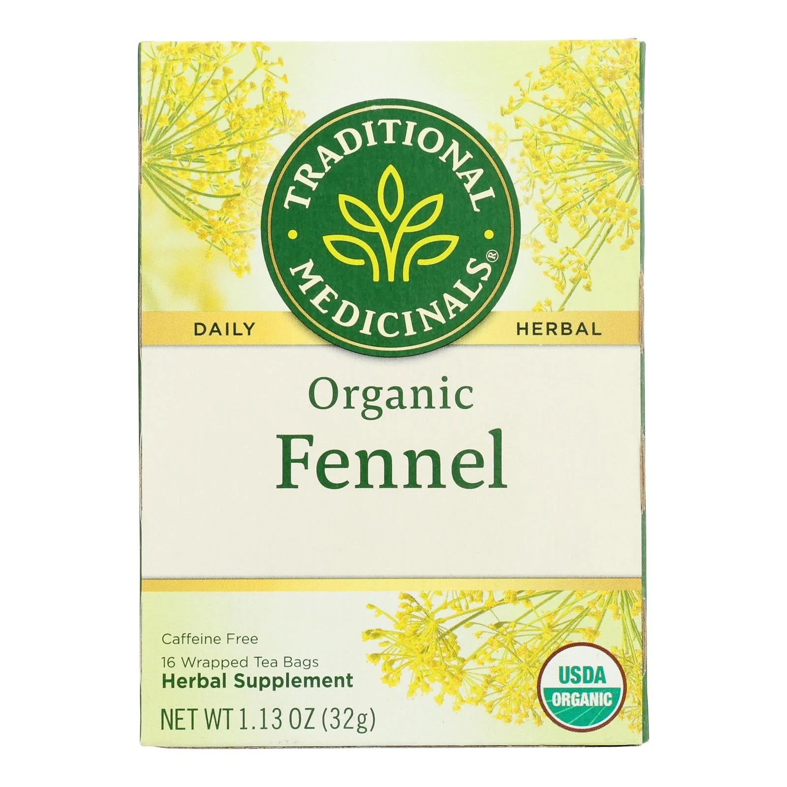 Traditional Medicinals Organic Herbal Tea - Fennel - Case of 6 - 16 Bags