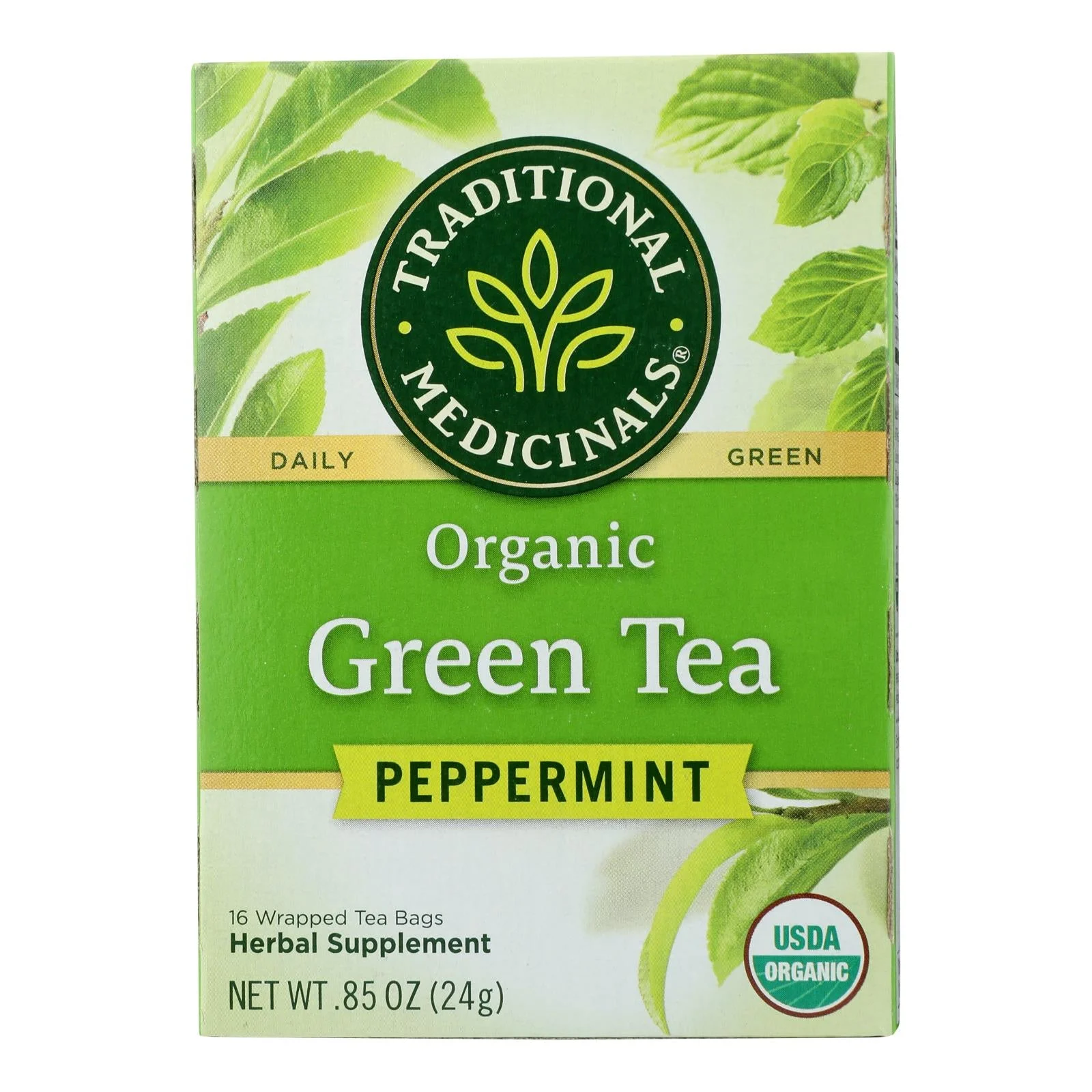 Traditional Medicinals Tea - Organic - Green Tea - Ppprmnt - 16 ct - 1 Case