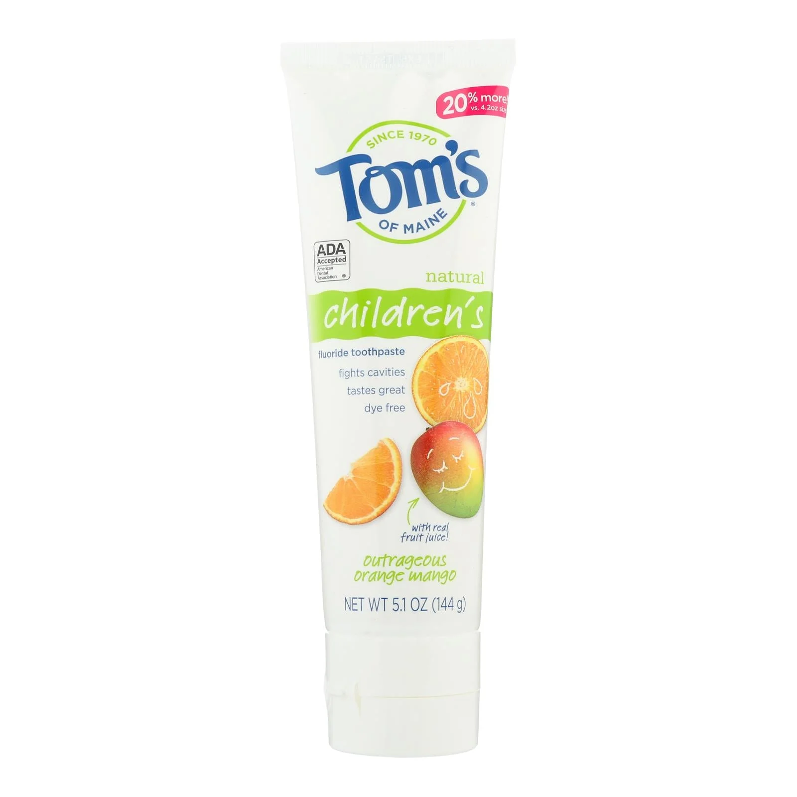 Tom's Of Maine - Tp Kids Orng Mango Ac Fluo - Case of 6-5.1 Ounce