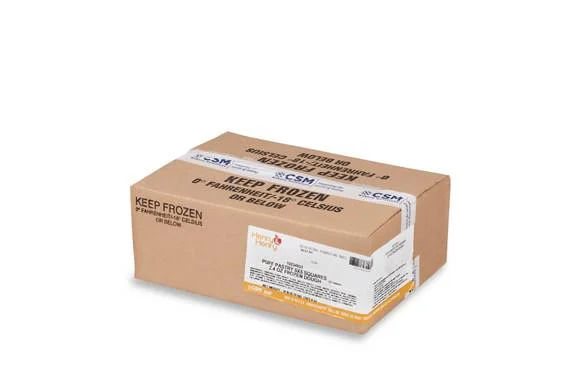 Puff Pastry 5 Inch x5 Inch Squares 2.4 Ounce Size - 120 Per Case.