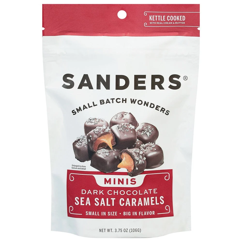 Sanders - Dk Chocolate Sslat Caramel Bite - Case of 12-3.75 OZ
