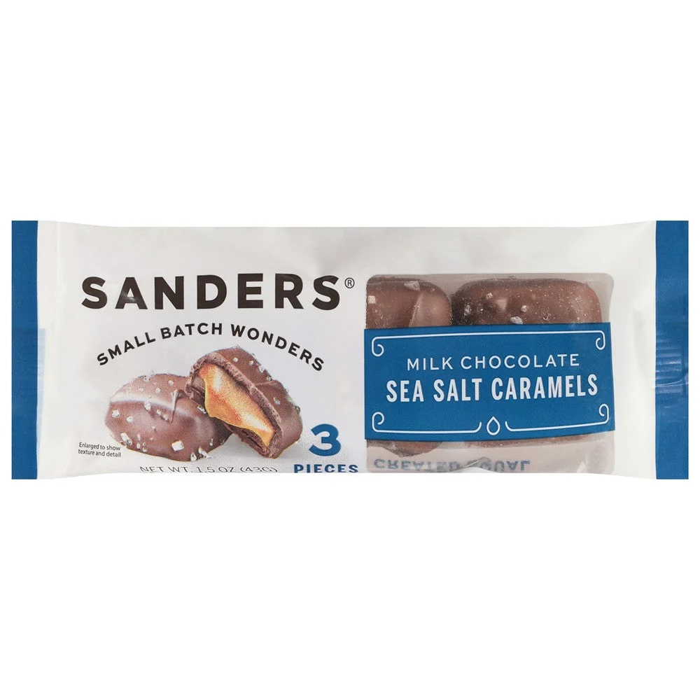 Sanders - Milk Chocolate Seasalt Caramels - Case of 32-1.5 OZ