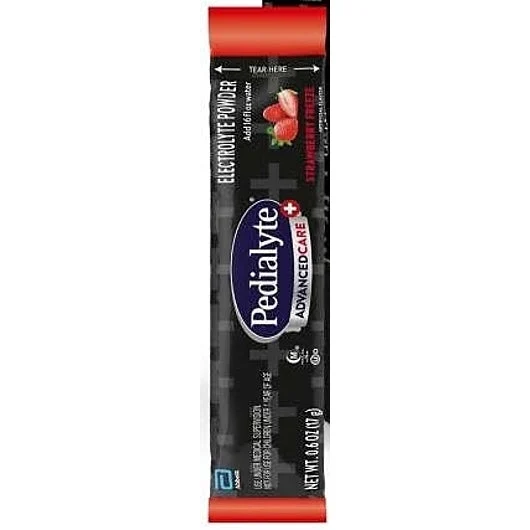 Pedialyte Advance Care Plus Strawberry Freeze Electrolyte Powder Packets, 0.6 Ounce, 6 Per Pack, 6 Per Case