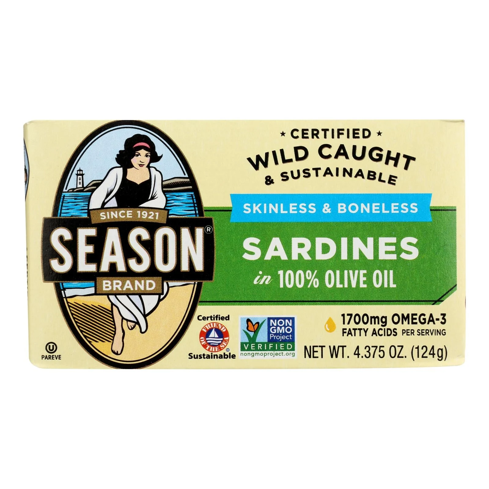 Season Sardines In Olive Oil - Case of 12 - 4.375 Ounce