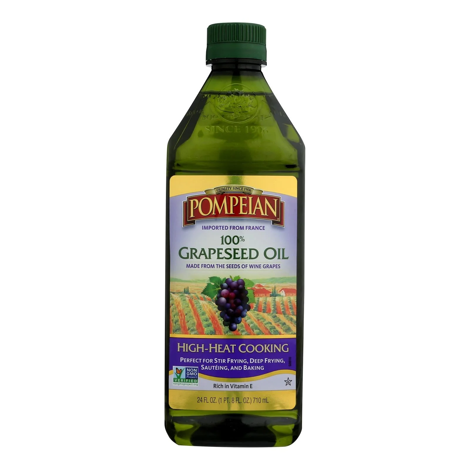Pompeian 100% Grapeseed Oil - Case of 6 - 24 Fluid Ounce