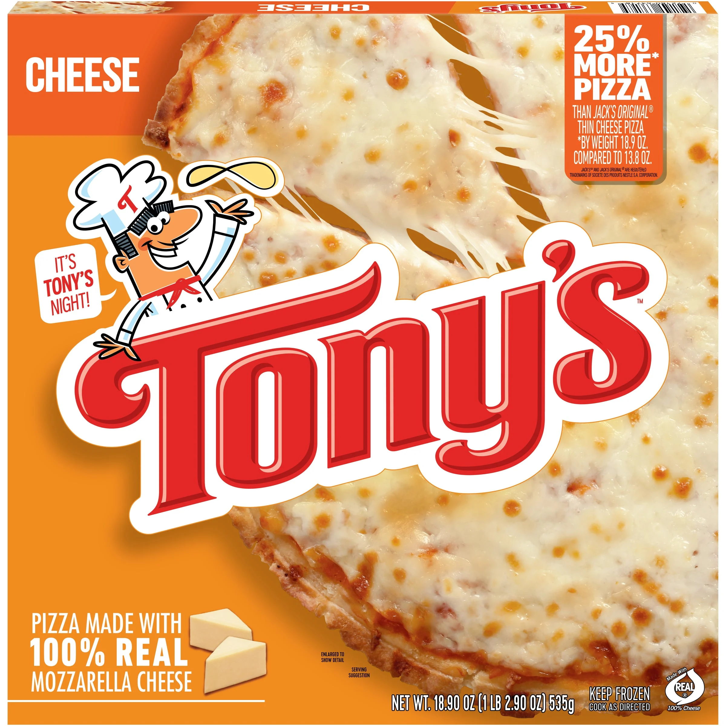 Tony's Pizza Cheese 18.9 Ounce Size - 16 Per Case.