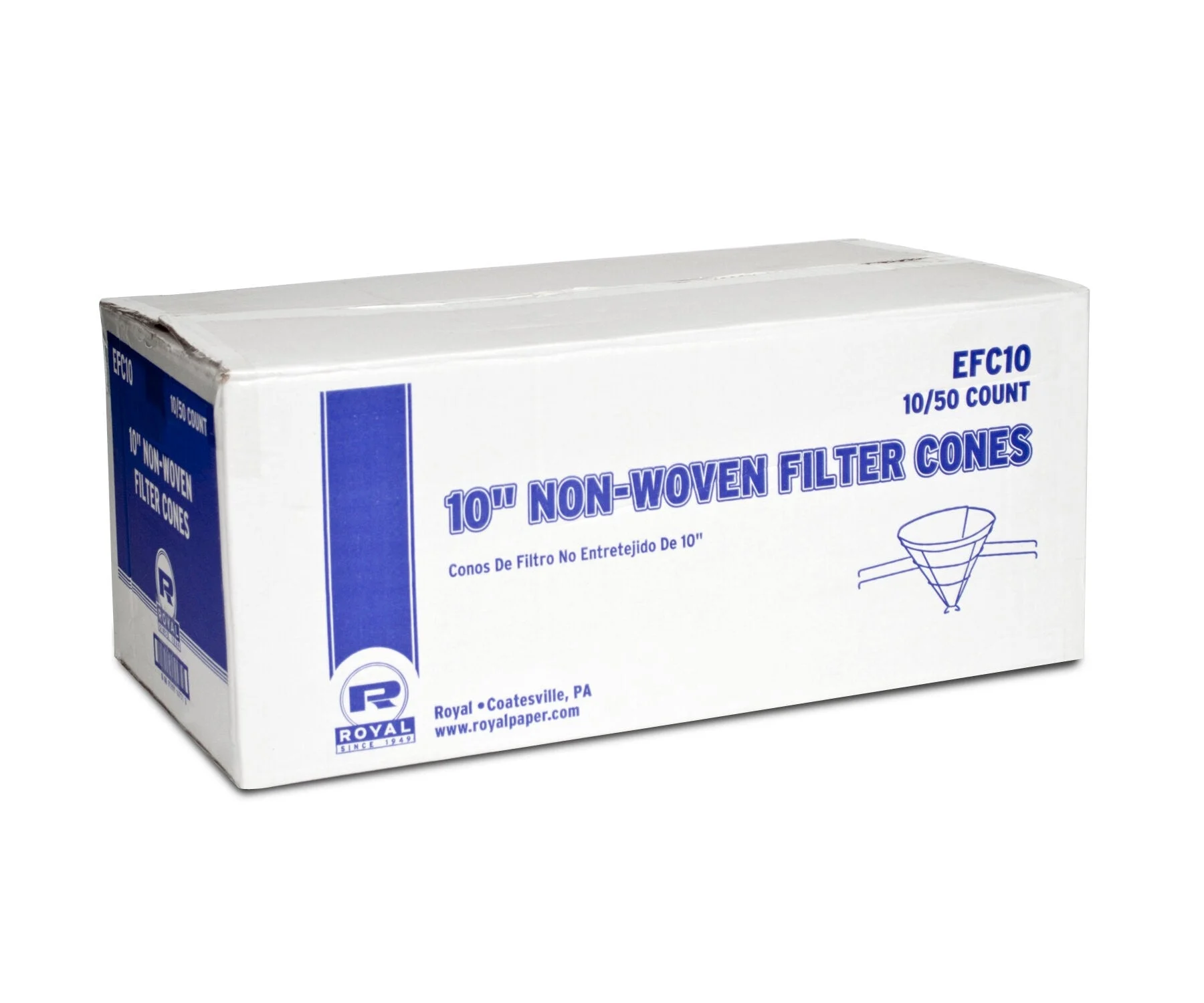 10" Econoline Non Woven Filter Cones Packed10 Packs Of 50 Filters