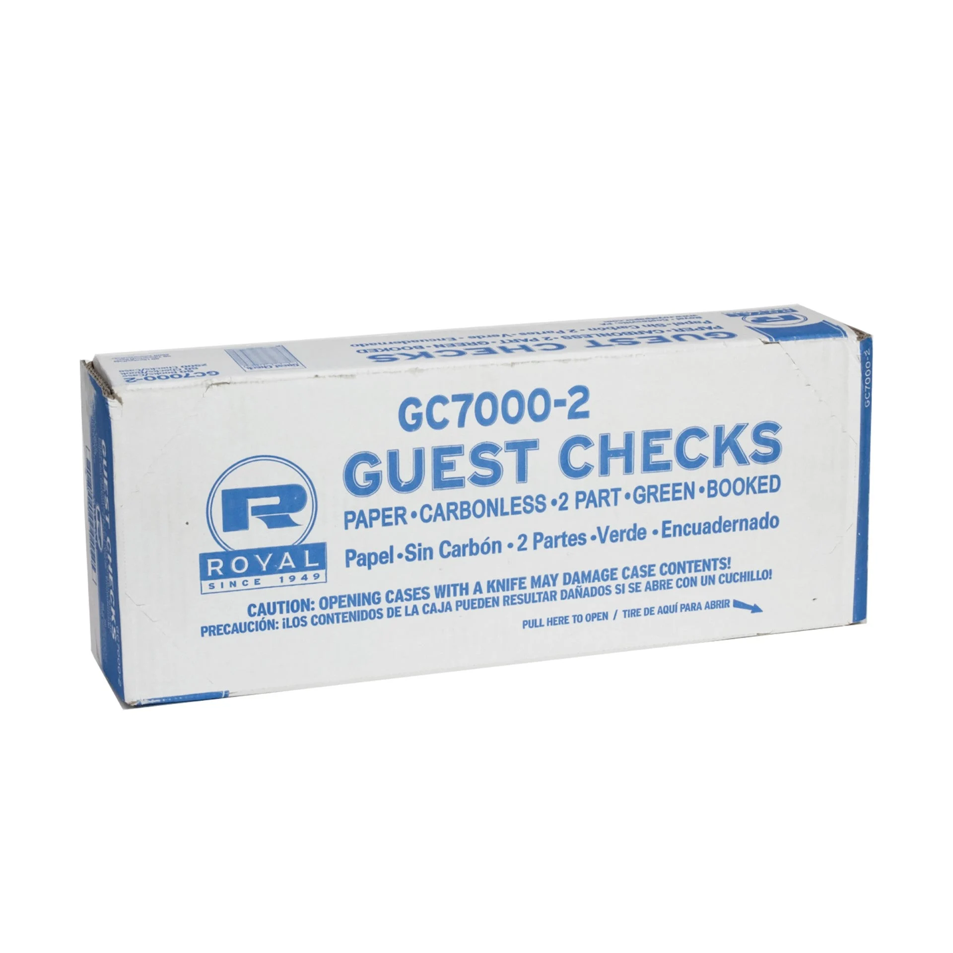 Guest Check Paper Carbonless 2 Part Booked Pkd 50/50        17 Lines - Green