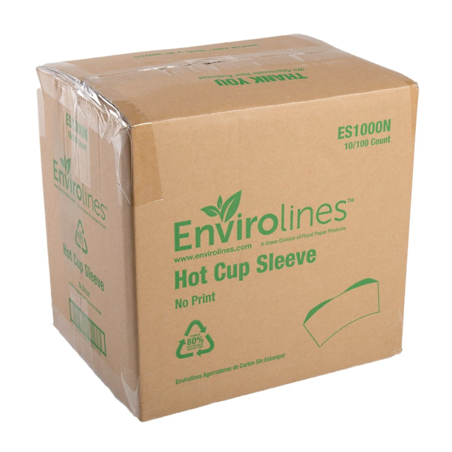 Envirolines Hot Cup Sleeve Kraft  No Print