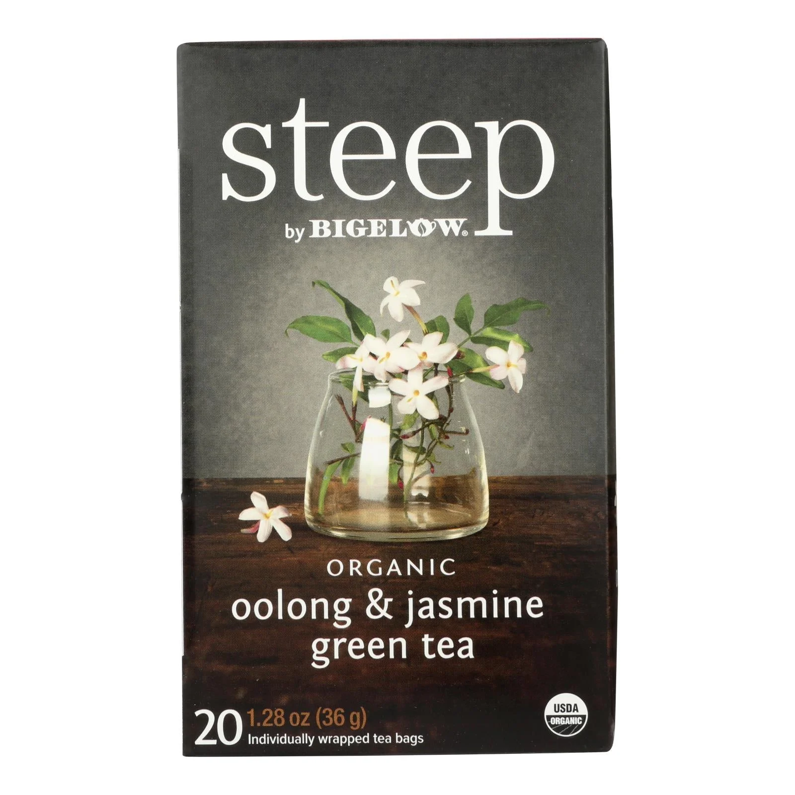 Steep By Bigelow Organic Oolong And Jasmine Green Tea - Case of 6 - 20 BAGS