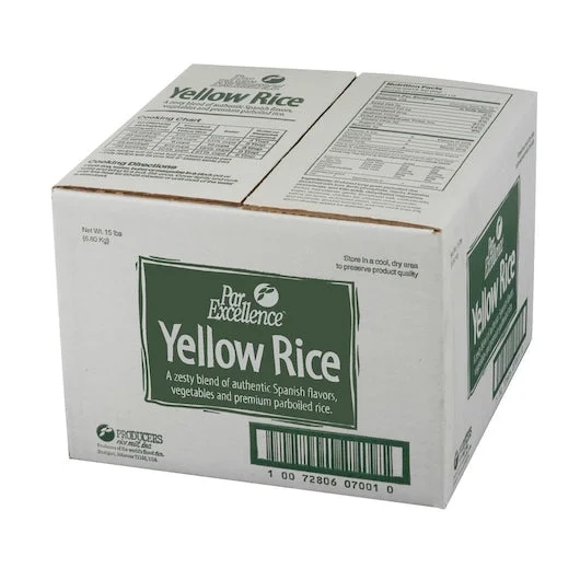 Producers Rice Mill Rice Parboiled Yellow Box, 15 Pounds - 1 Per Case.