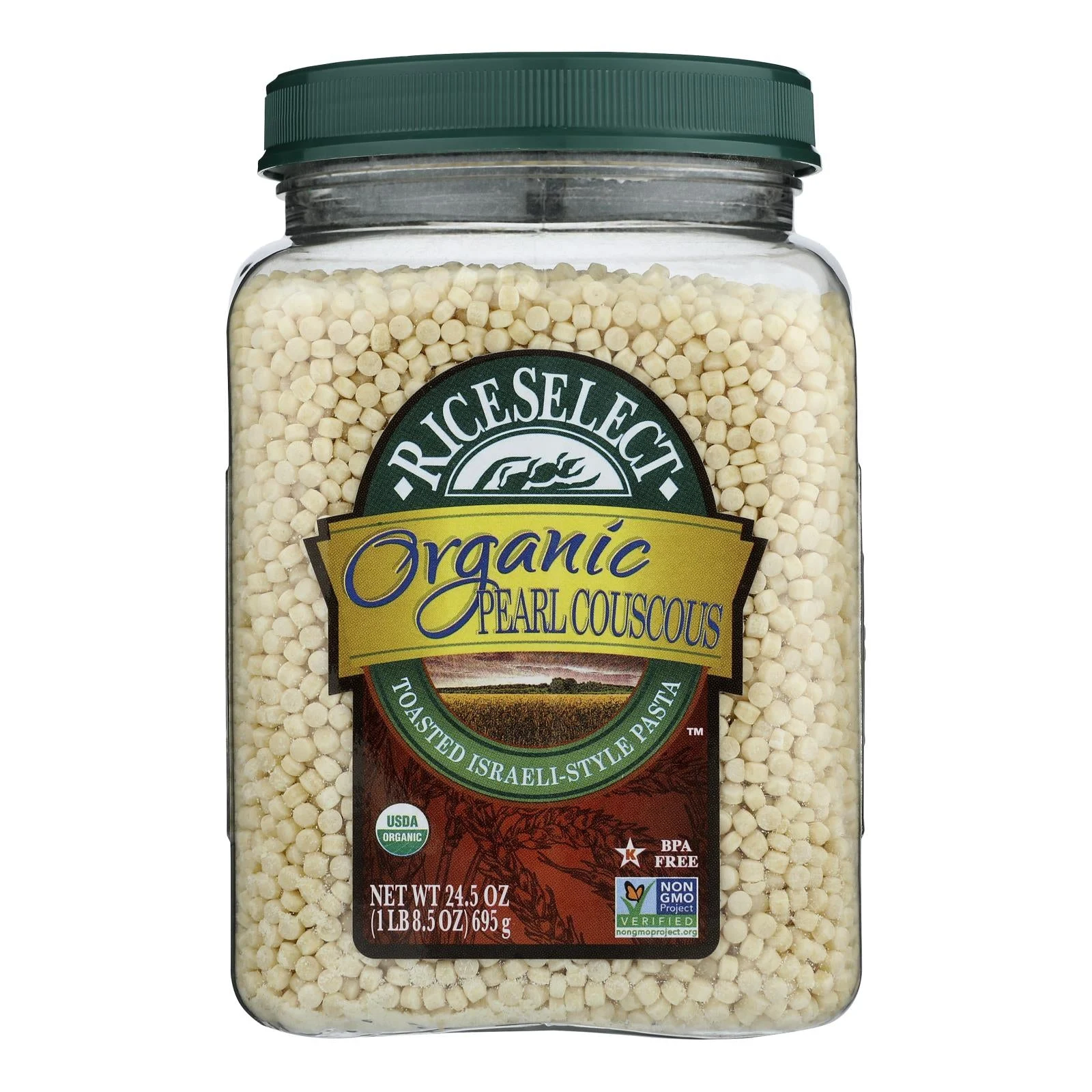 Riceselect Couscous, Pearl, Plain Organic - Case of 4 - 24.5 Ounce