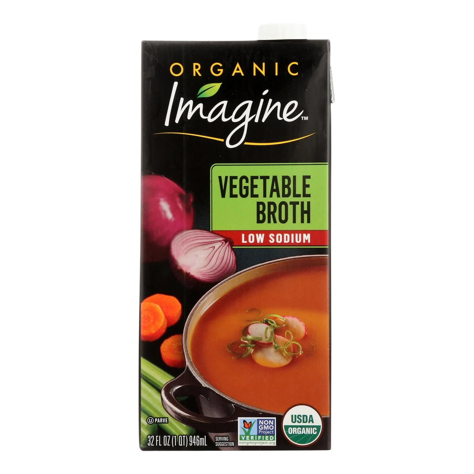 Imagine Foods - Broth Vegetable Low sodium - Case of 6-32 Fluid Ounce