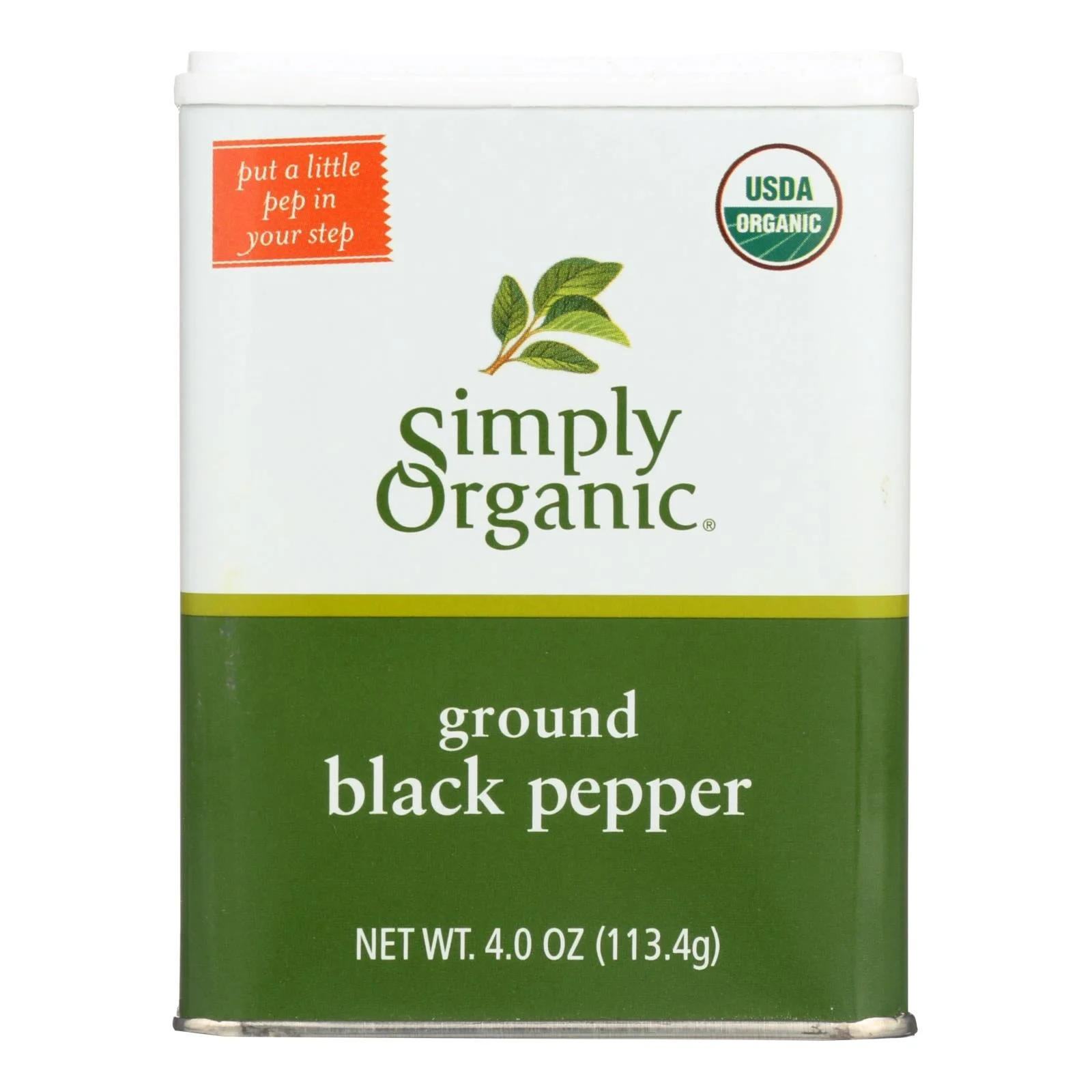 Simply Organic Ground Black Pepper - Case of 6 - 4 Ounce.