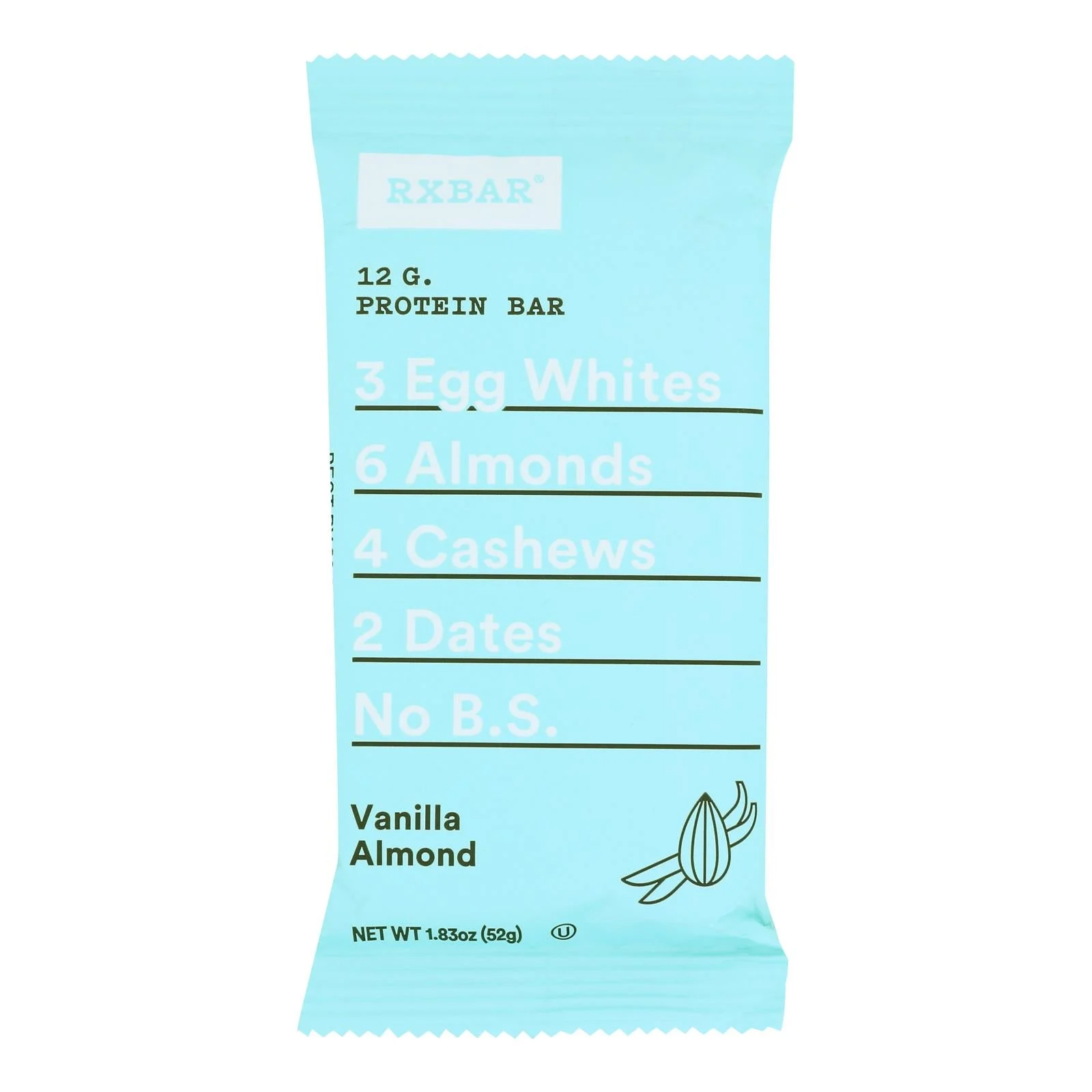 Rxbar - Protein Bar Vanilla Almond - Case of 12 - 1.83 Ounce