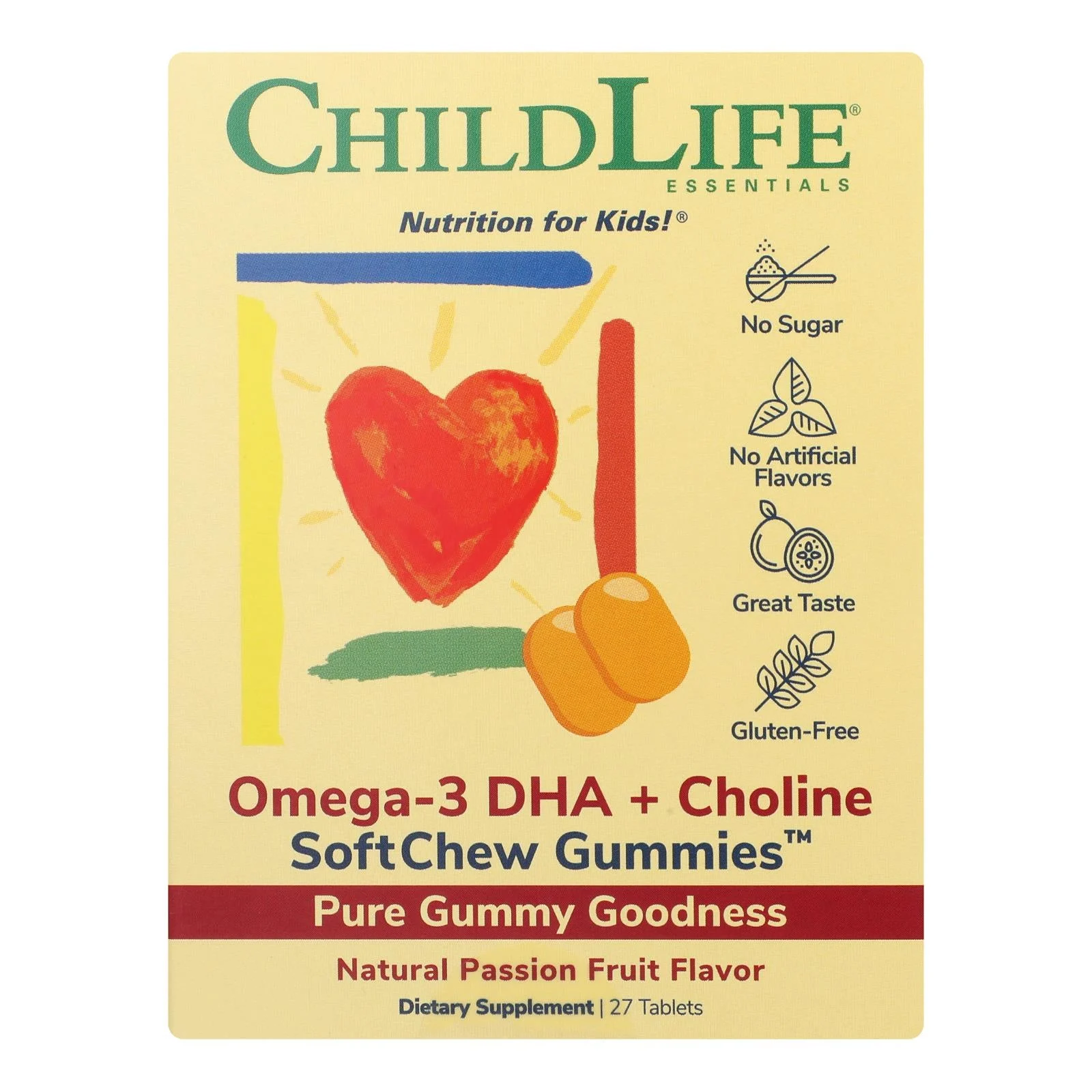 Childlife Essentials - Dha+choline Omega3 Sftmlt - 1 Each-27 Tablets