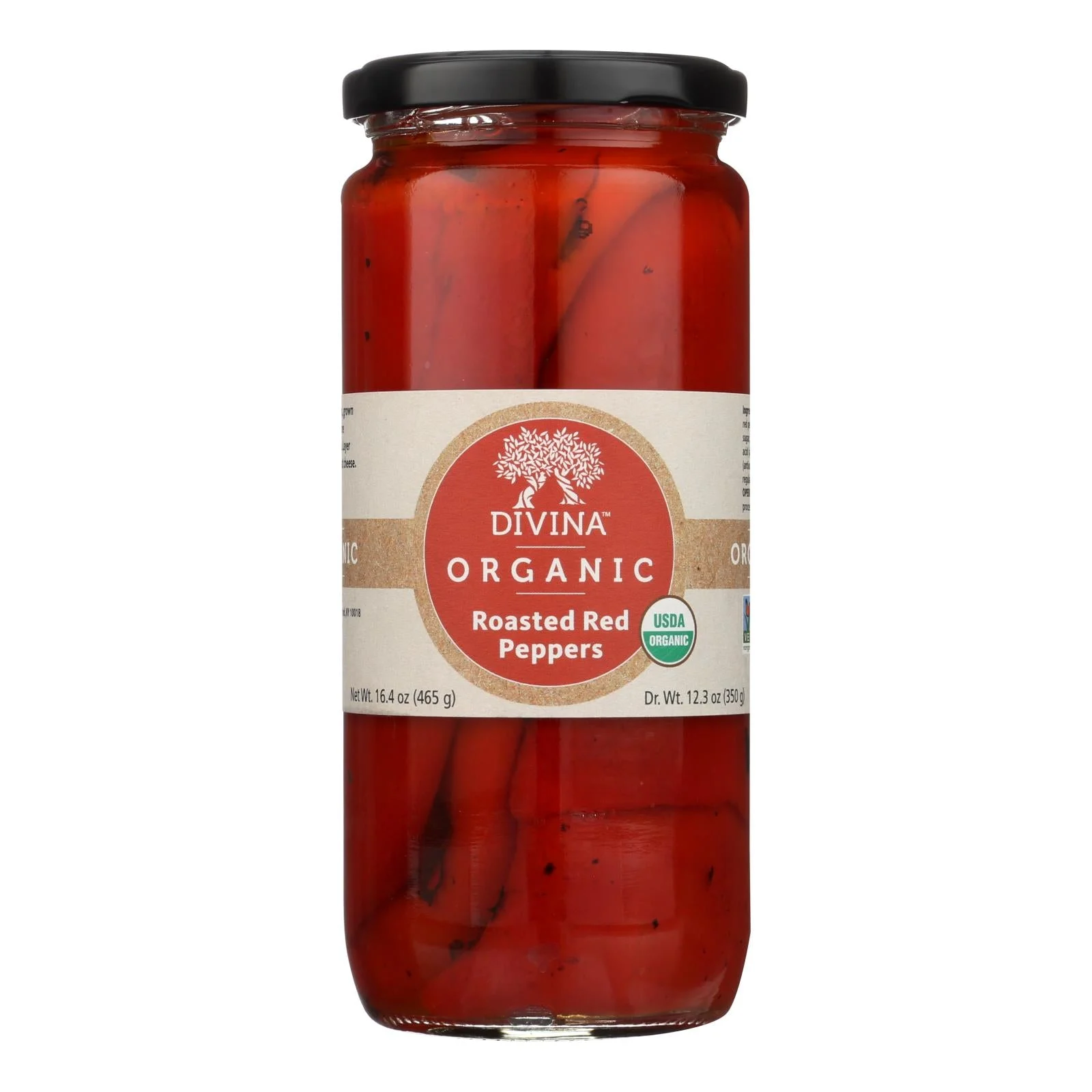 Divina, Organic Fire Roasted Sweet Peppers - Case of 6 - 16.2 Ounce