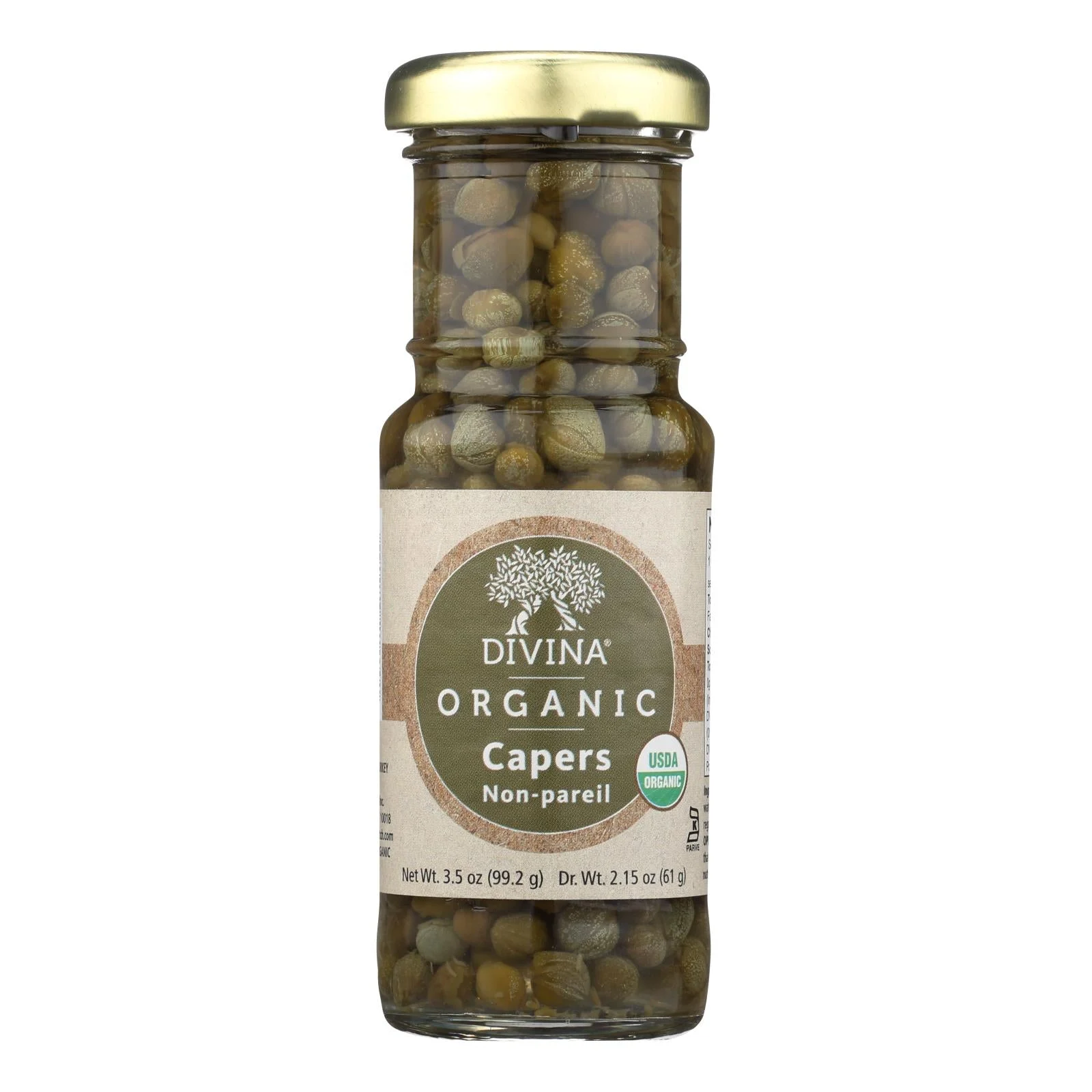 Divina Organic Capers - Case of 12 - 3.5 Ounce