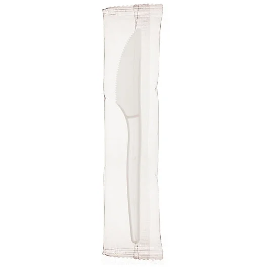 Ecosense 7In White Knife Individually Wrapped - Not Compostable, 750 Each, 750 Per Pack