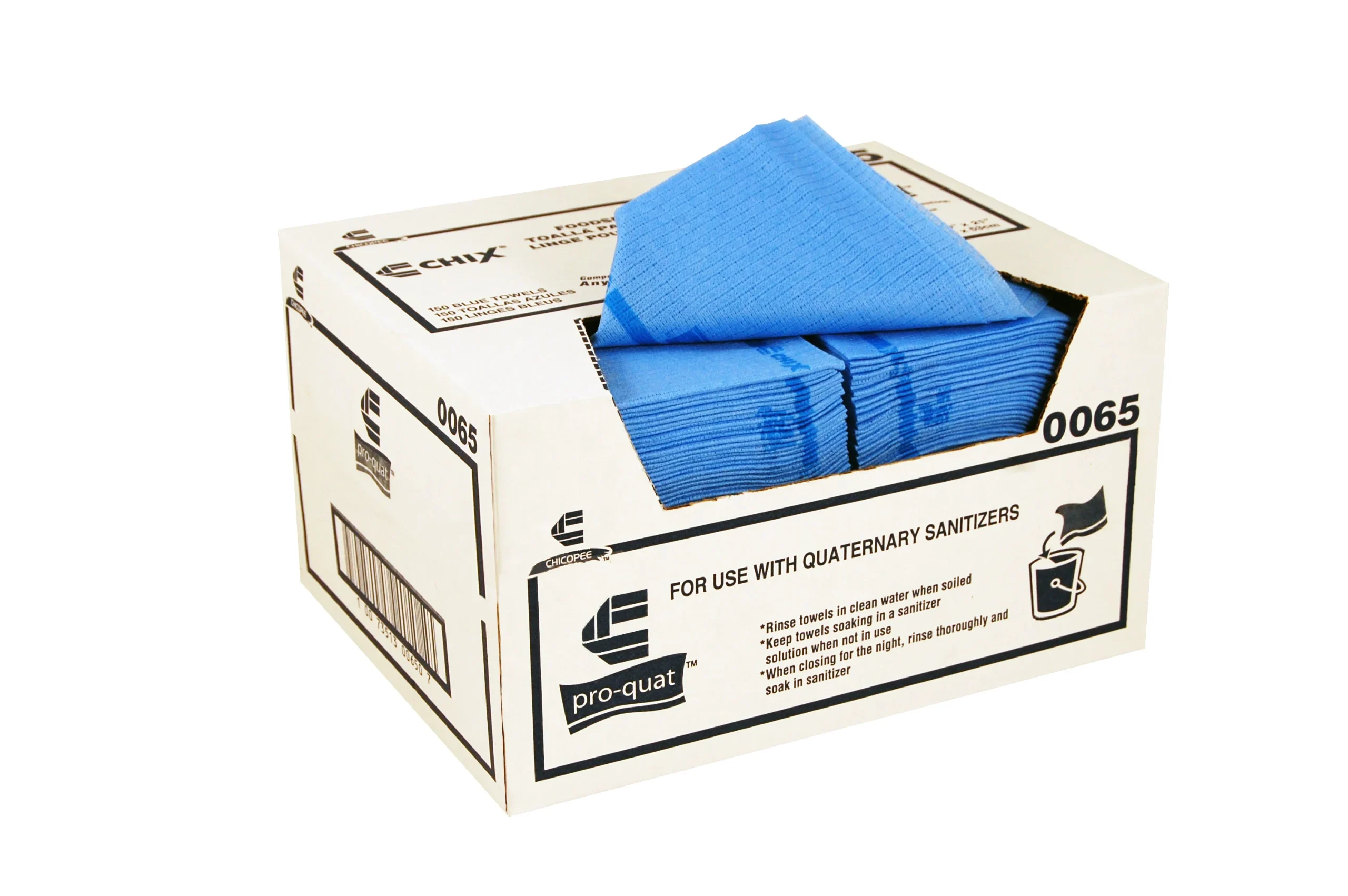 0065 Chicopee Chix(R) Pro-Quat Medium Duty Blue W/ Blue Print 13"X21" Quat Sanitizer Compatible