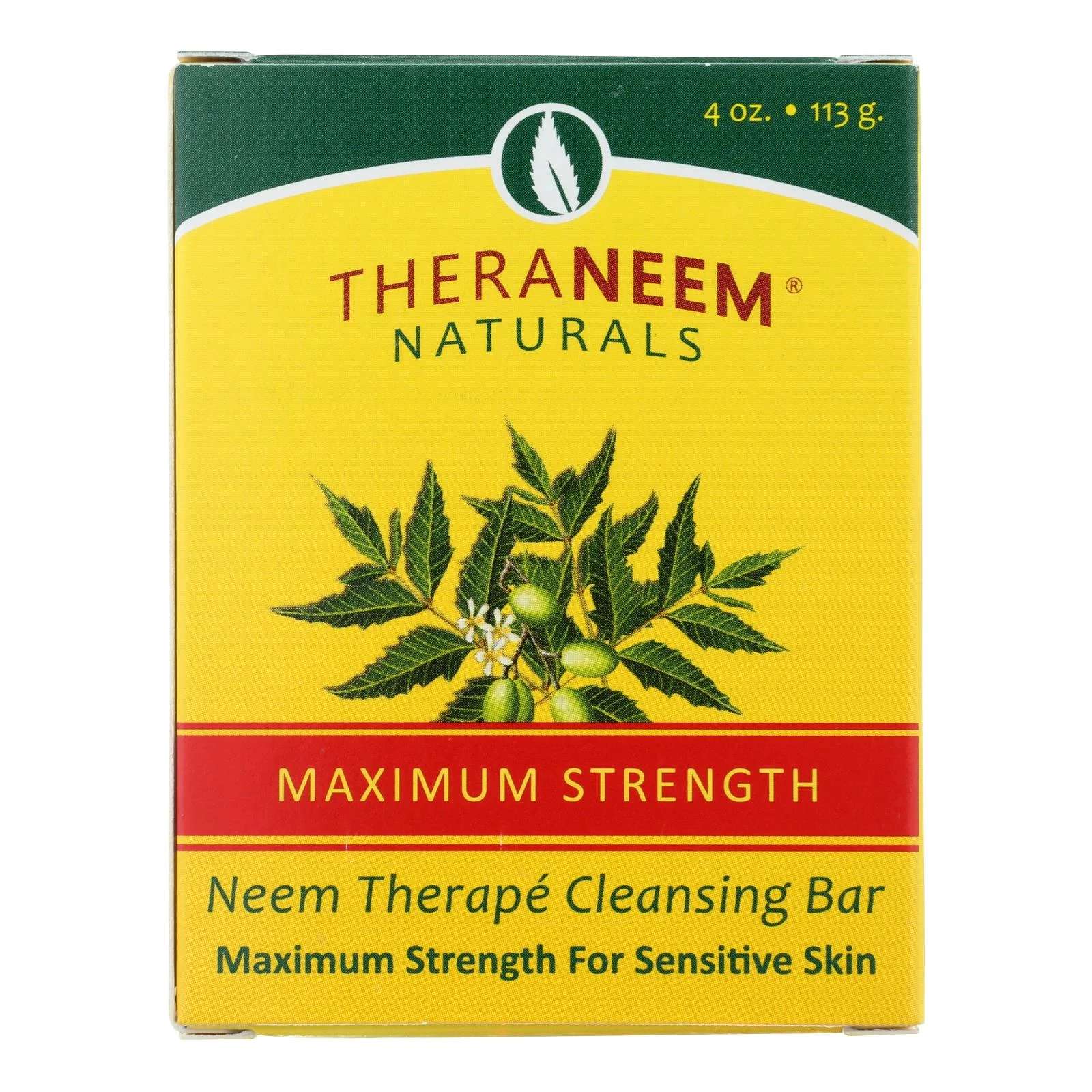 Theraneem Naturals Maximum Strength Neem Therape Cleansing Bar - Case of 3 - 4 Ounce