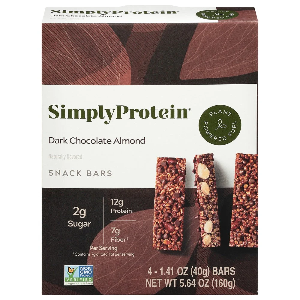 Simply Protein - Protein Bar Dark Choco Alm - Case of 6-4/1.41 Z