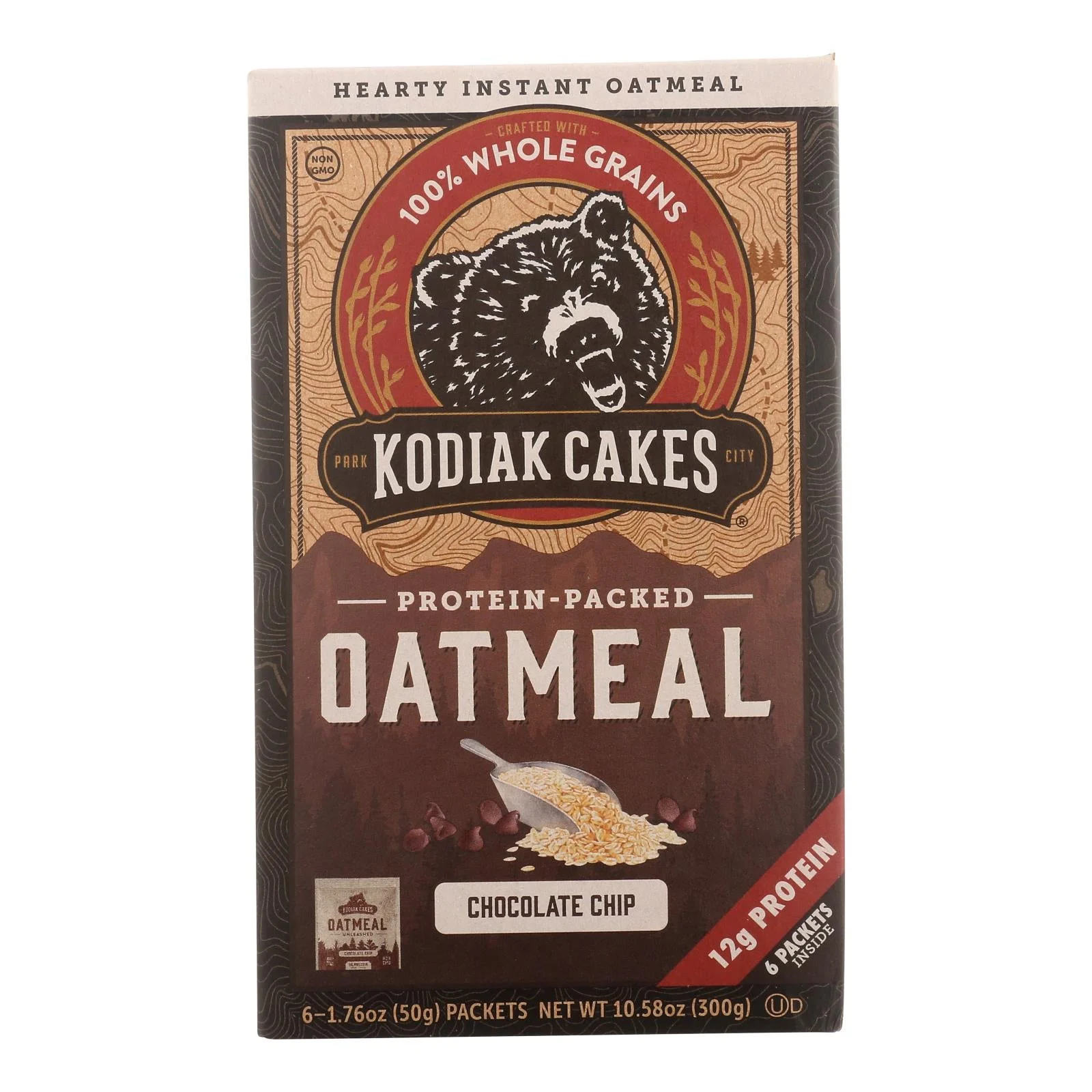 Kodiak Cakes - Oatmeal Chocolate Chip Packets - Case of 6-6/1.76Ounce