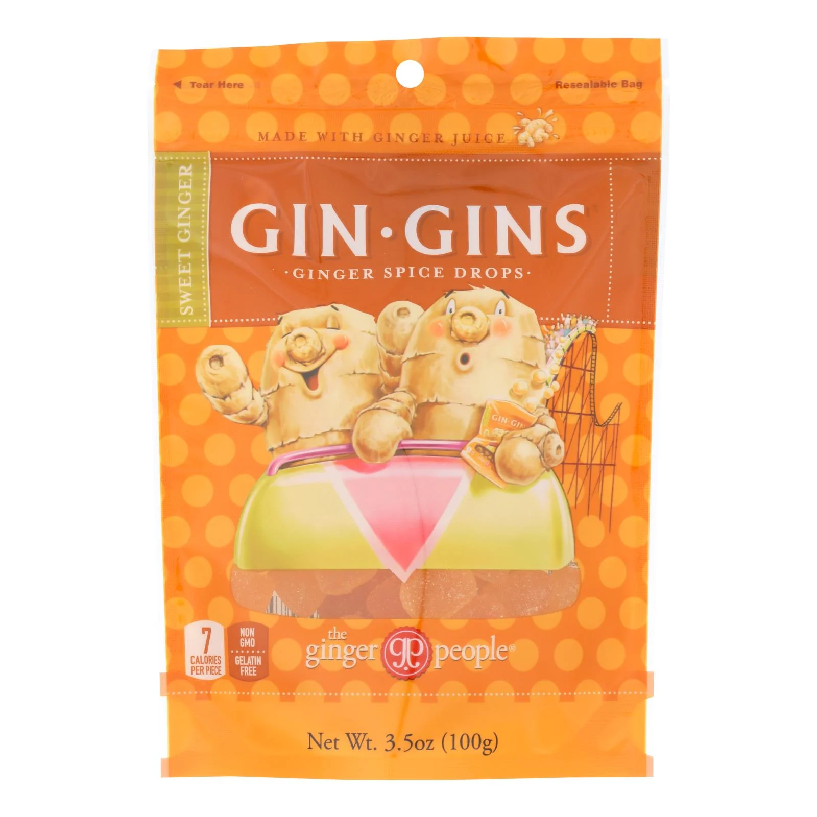 The Ginger People Gin Gins Ginger Spice Drops - Case of 12 - 3.5 Ounce