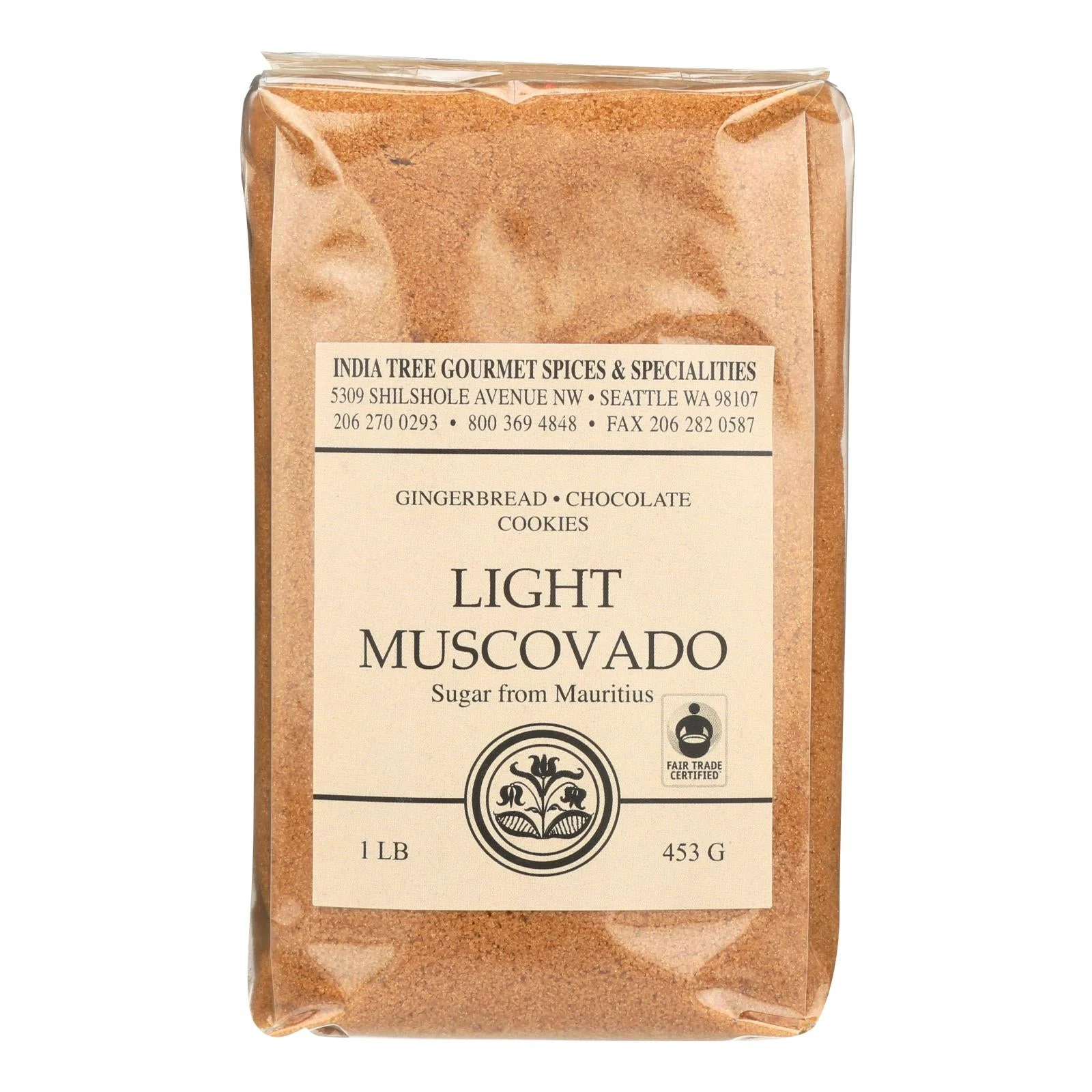 India Tree Gourmet Spices & Specialties Light Muscovado Sugar - Case of 6 - 16 Ounce