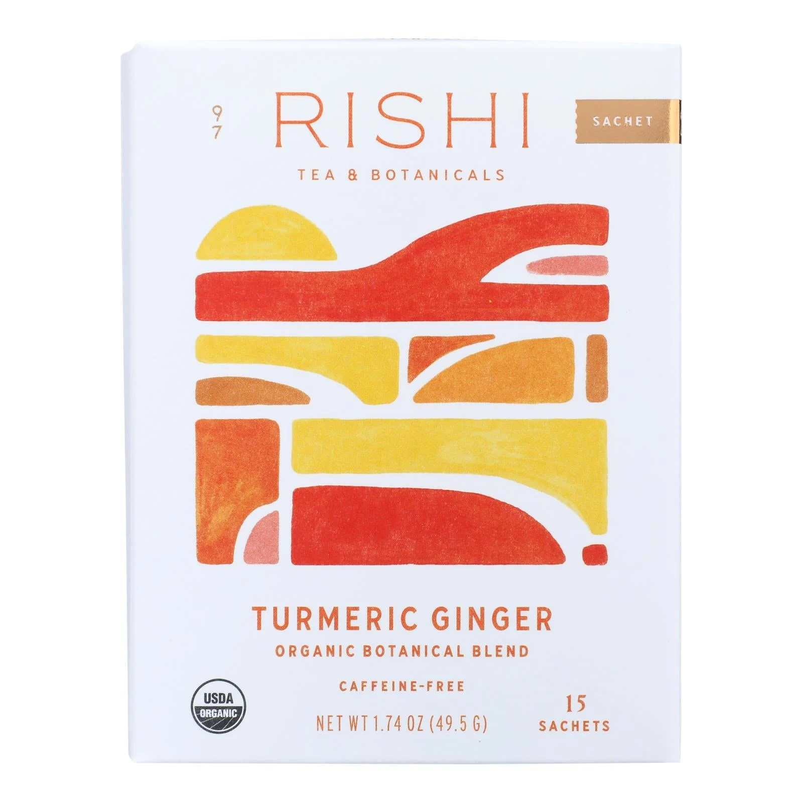 Rishi Tea Bag - Turmeric Ginger - Case of 6 - 15 Bags