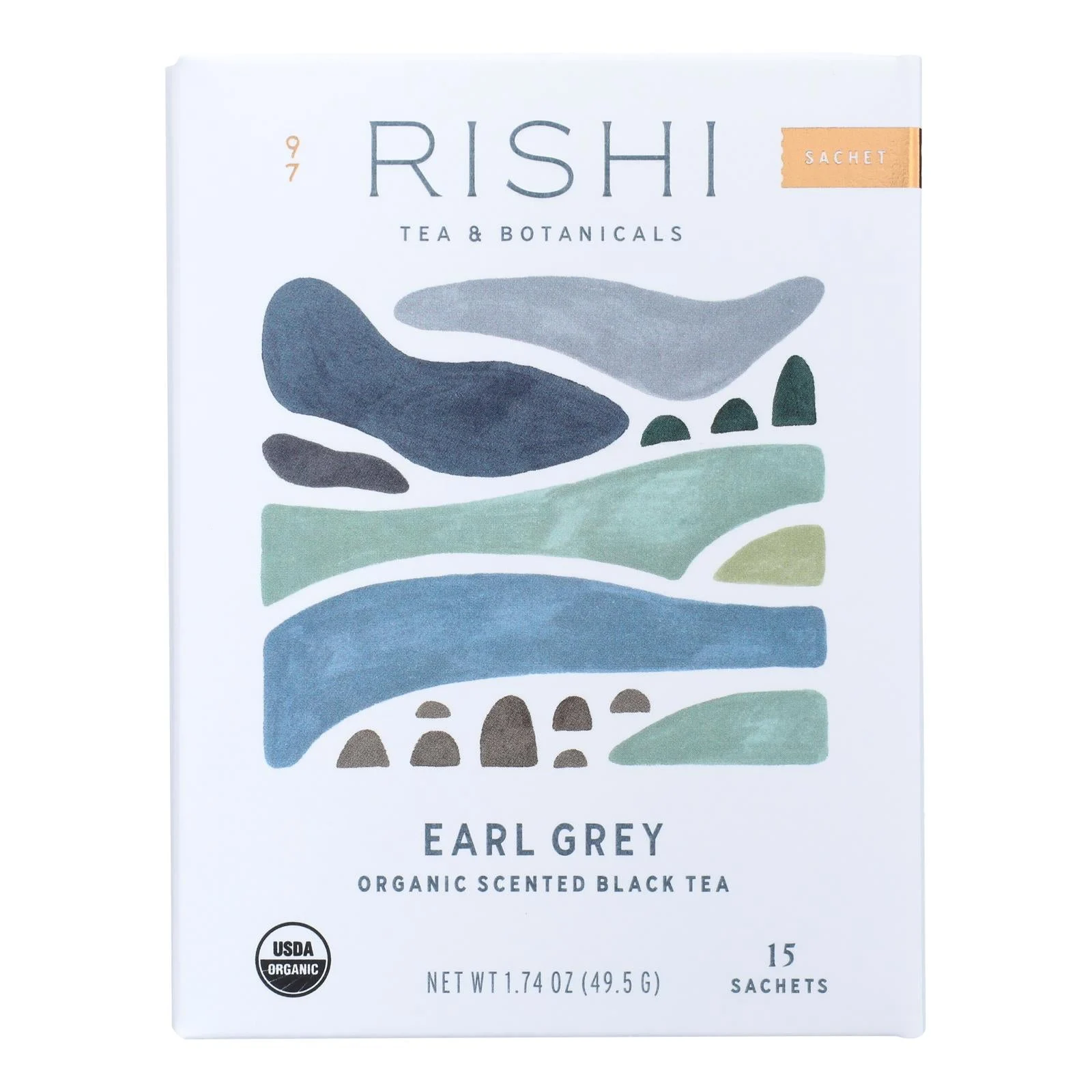 Rishi Organic Tea - Earl Grey - Case of 6 - 15 Bags