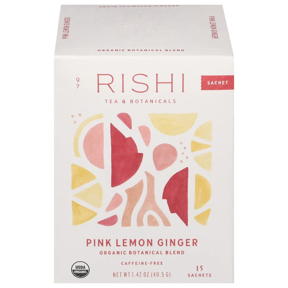 Rishi - Tea Organic Pink Lem Ginger - Case of 6-15 CT