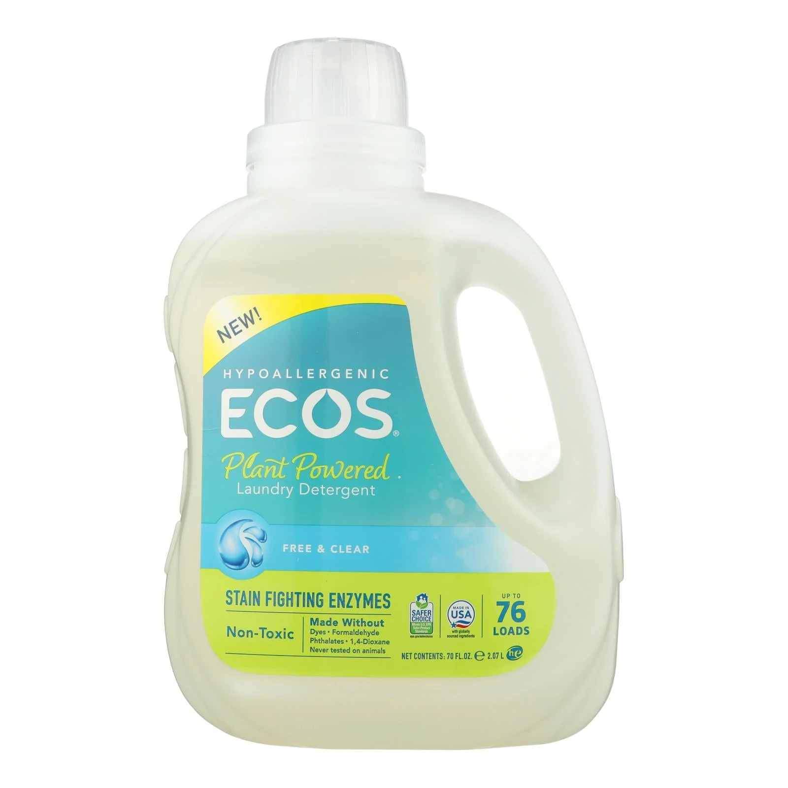 Ecos - Laundry Det Free&clear - Case of 4-70 Fluid Ounce