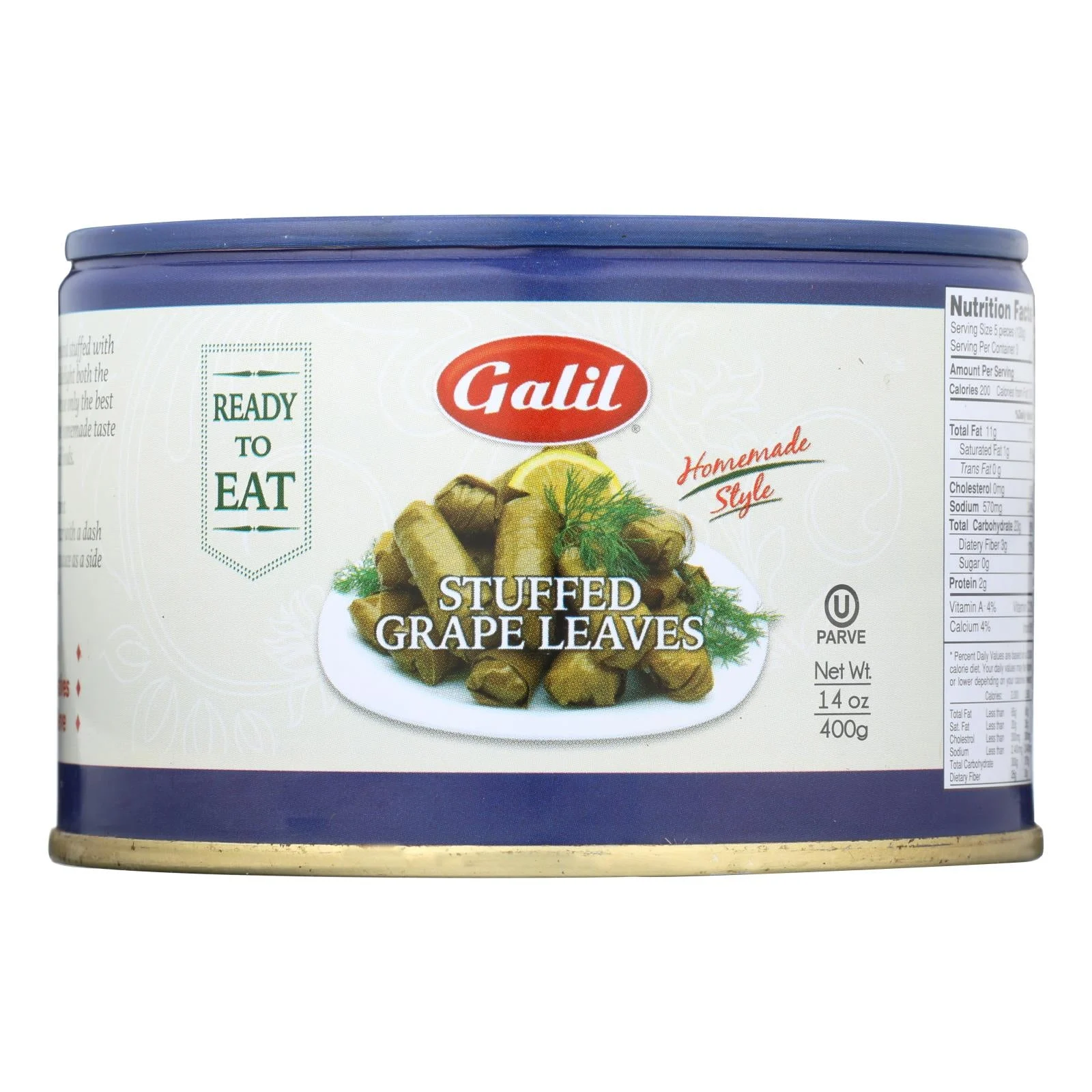 Galil Homemade Style Stuffed Grape Leaves - Case of 12 - 14 Ounce
